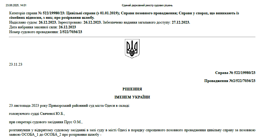 Судове рішення від 23.11.2023 року
